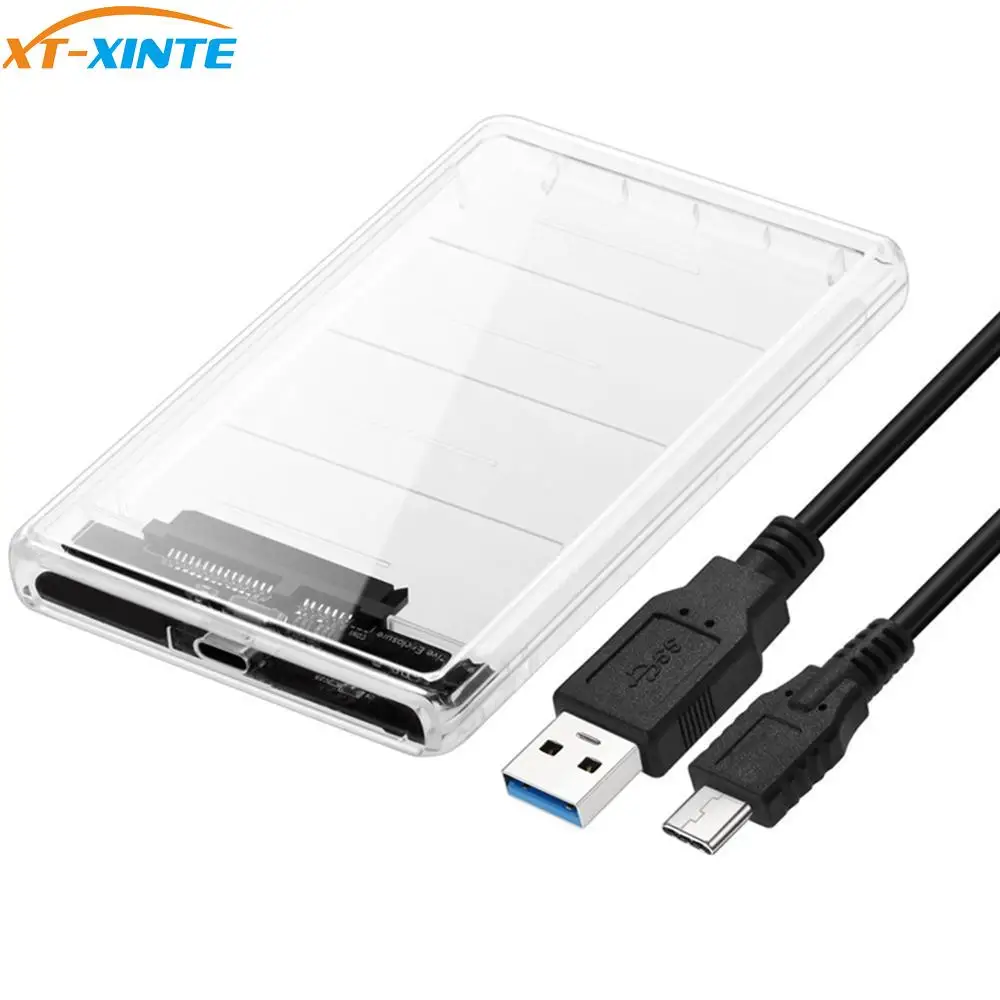 

Внешний жесткий диск для HDD, 2,5 дюйма, USB 3,0, USB 3,1, Type-C, SATA, HD, прозрачный чехол