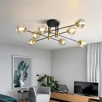 nordic glass modern led ceiling chandelier lights for dining living room home decor bedroom restaurant black lamp fixture