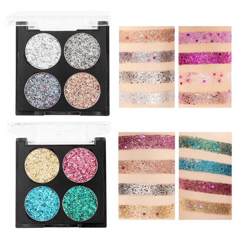 2019 Новый порошок с блестками тени для век Палитра теней матовые мерцающие и