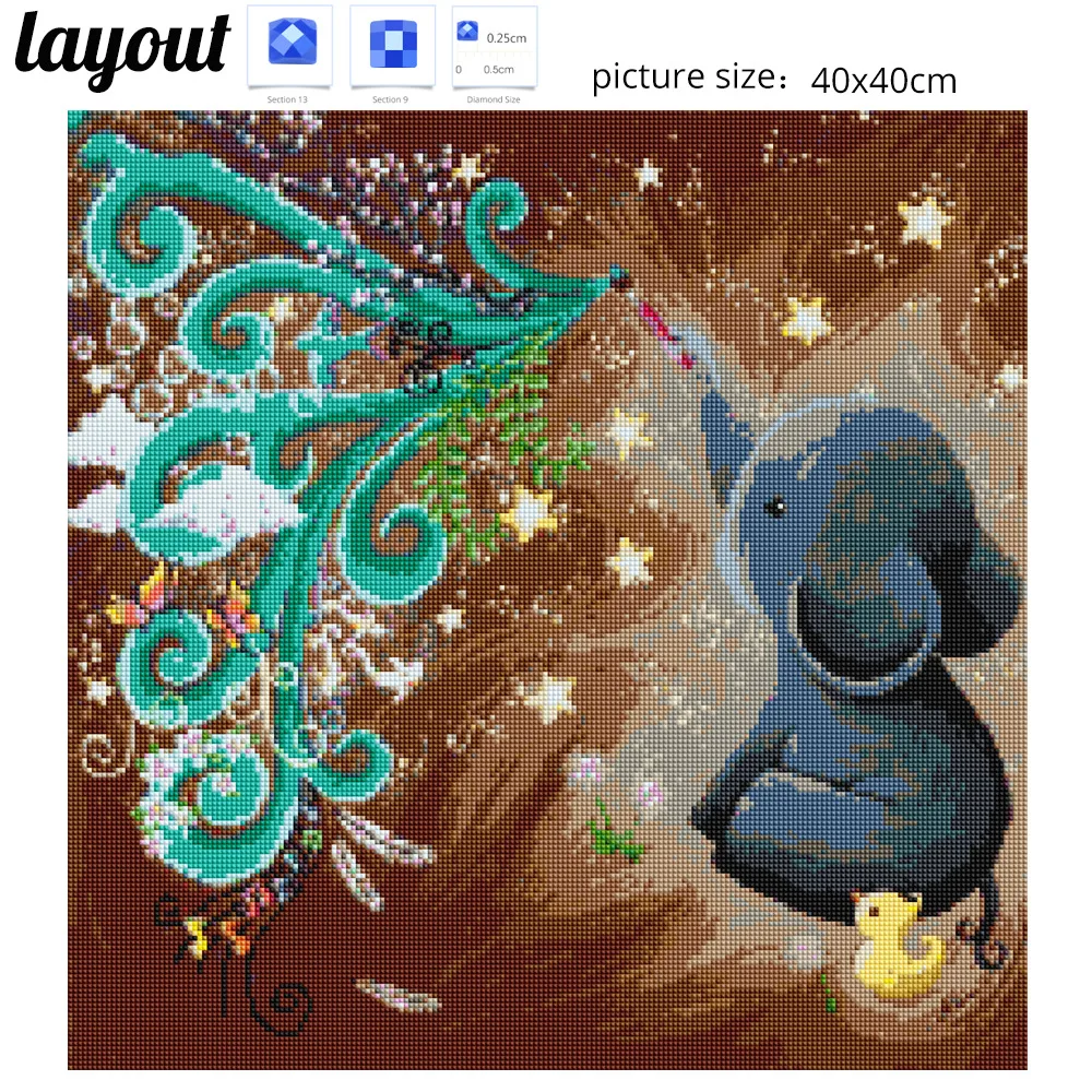 Набор для алмазной вышивки Слон квадратная/круглая картина | Дом и сад