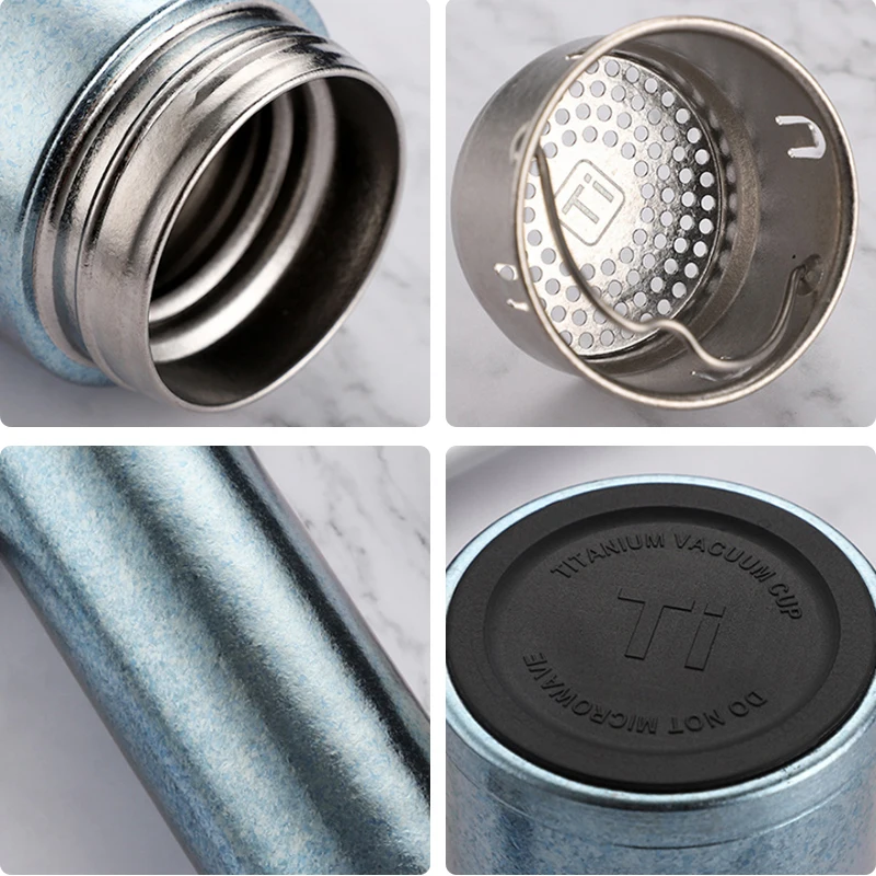 99.9% титановый термос с двойными стенками из нержавеющей стали бутылки для воды 350