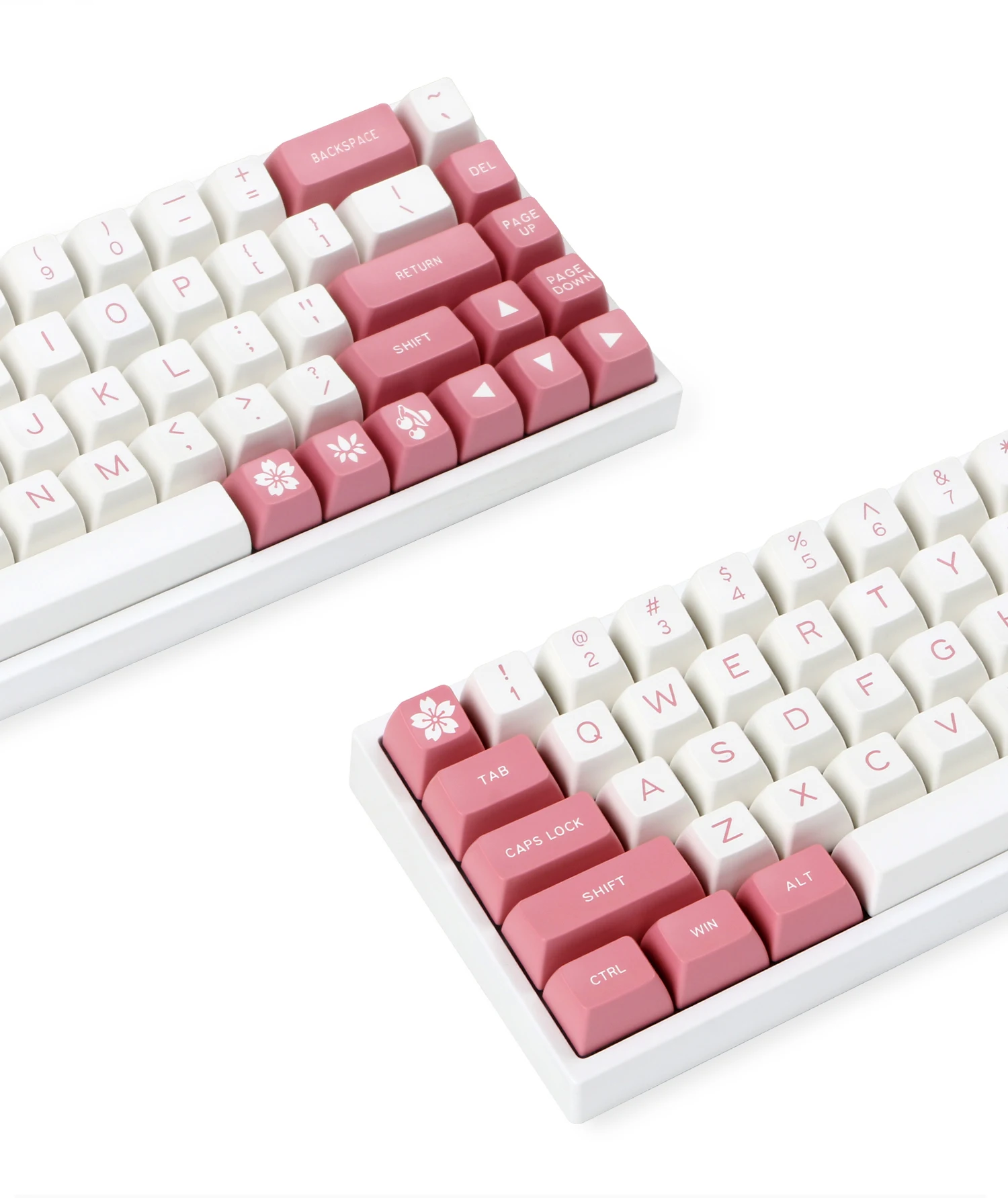 Набор клавиш Maxkey 130 клавиши SA розовые и Белые Двойные колпачки ABS для механической