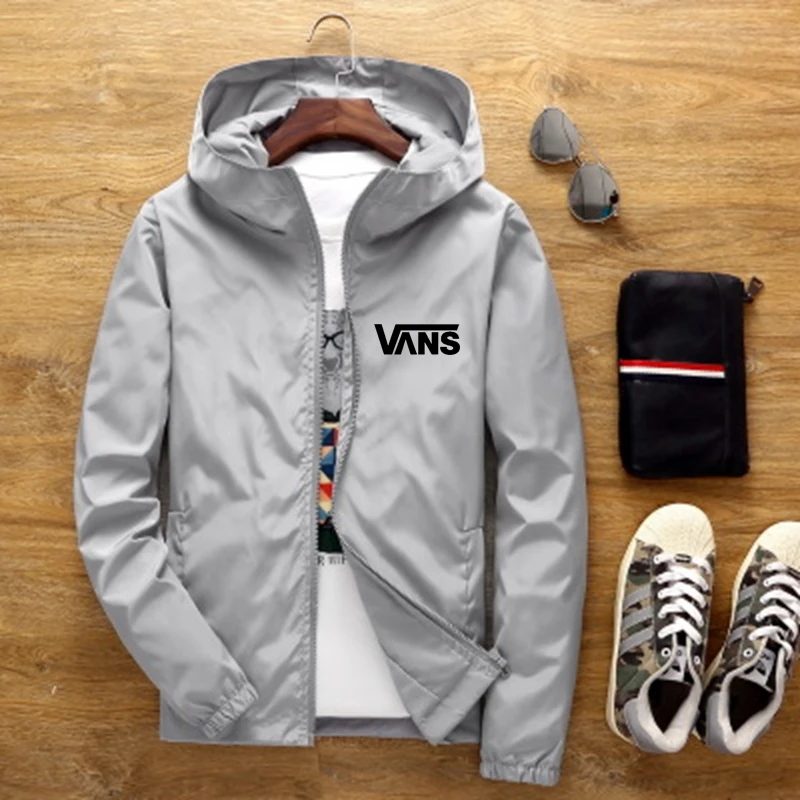 

Casual Men Women Hooded Jacket Zipper Slim Fit Windbreaker Bomber Hip Hop Quality Waterproof Thin Spring Autumn 2021