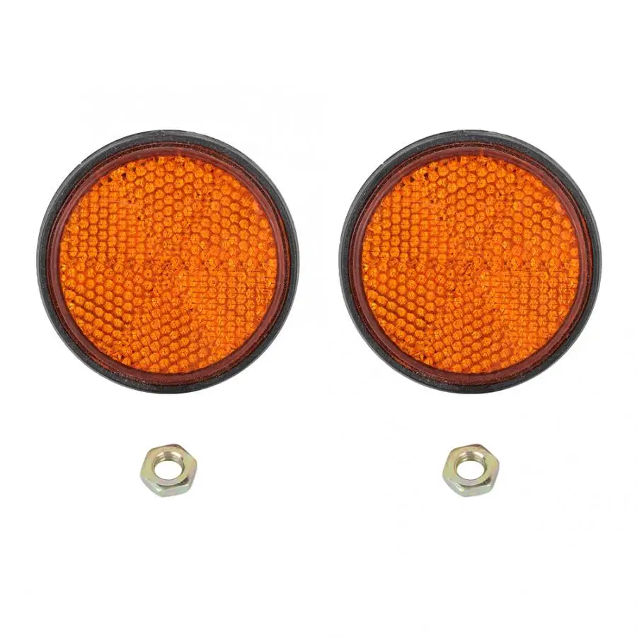 2 Pcs Round Reflector Universal Motorcycle Bike Red PMMA Material | Автомобили и мотоциклы