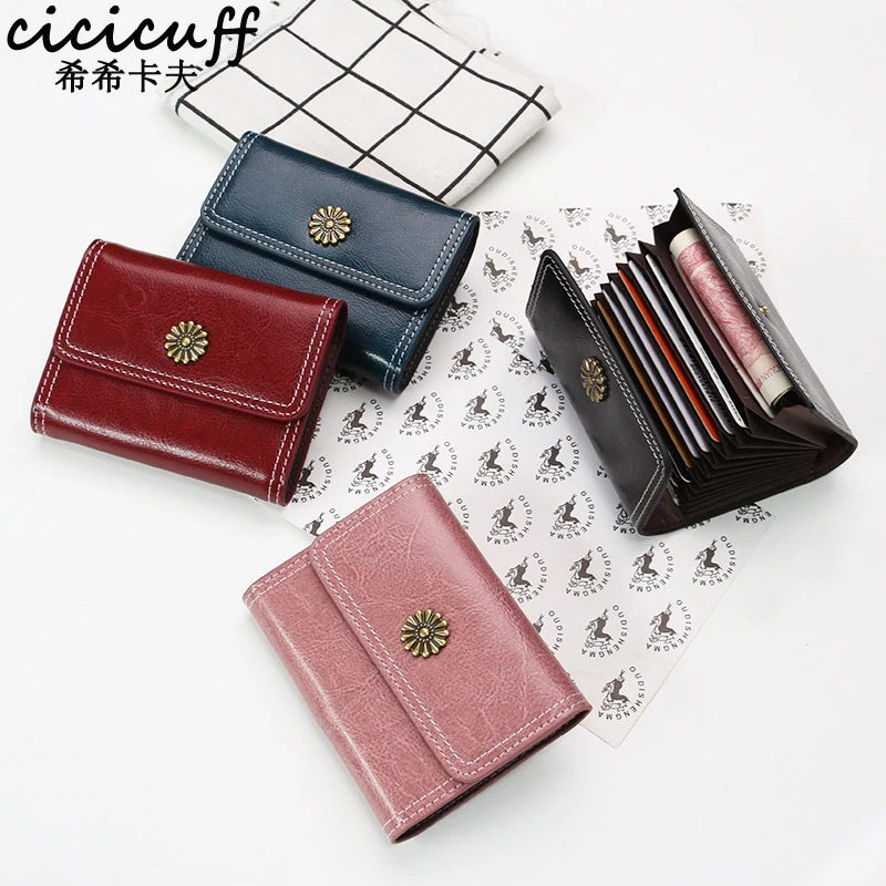 Роскошная женская сумка для карт брендовая модная визитница из масляной вощеной