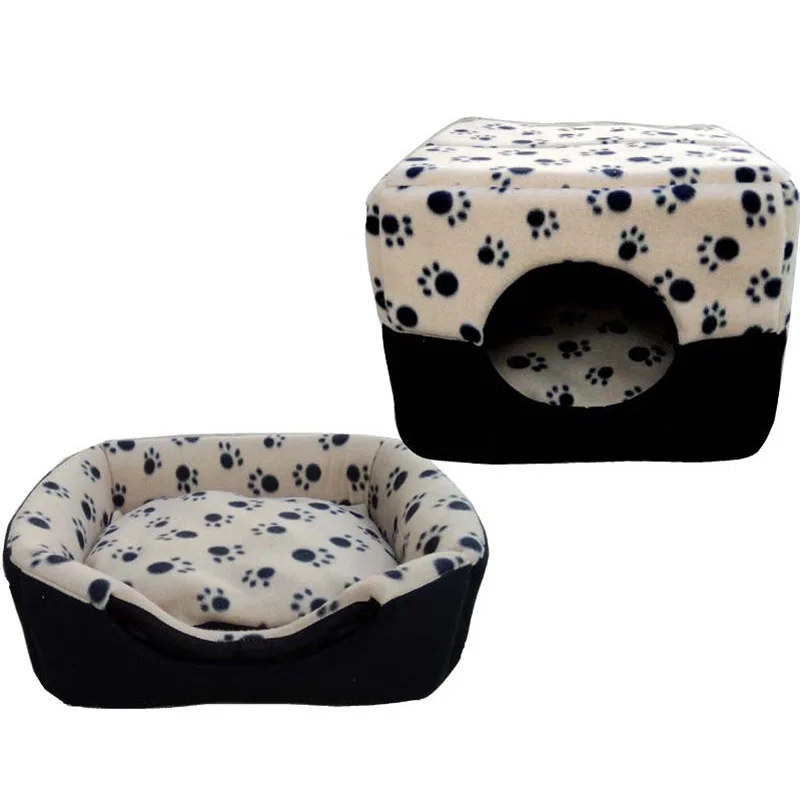 Зимняя кровать для кошек и собак мягкий теплый коврик сна в виде щенков пещер