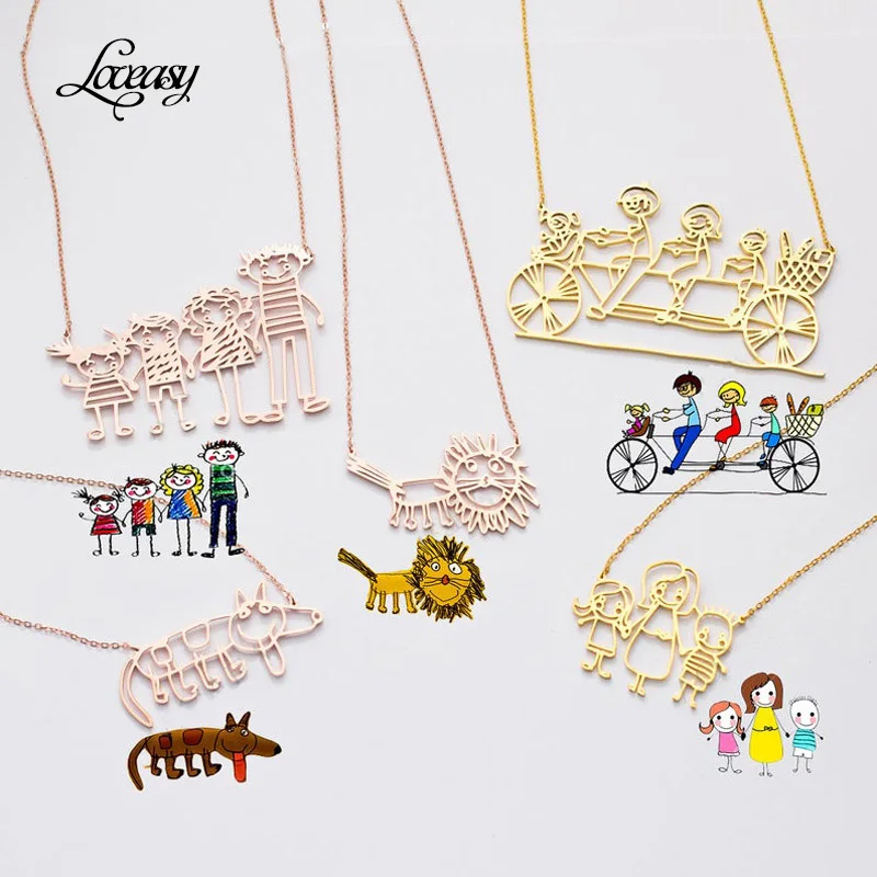 Ожерелье детское с рисунком индивидуальный подарок для мамы и