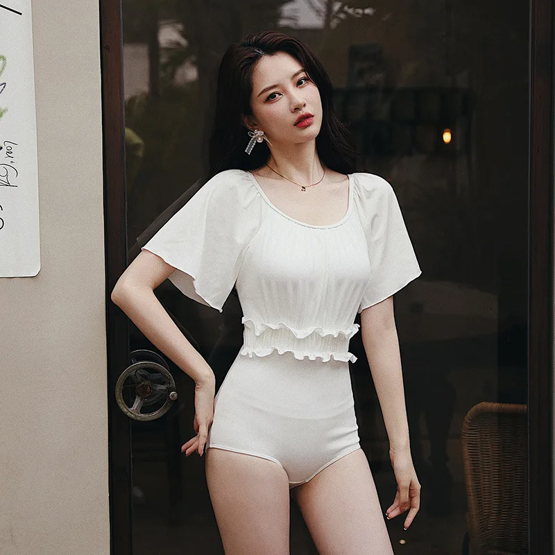 

Swim Suit Swimsuit One Piece Sexy Korean Bikini One Piece High Waist Cute Plus Size Swimwear Womens Push Up Sexy Rash Guard Set