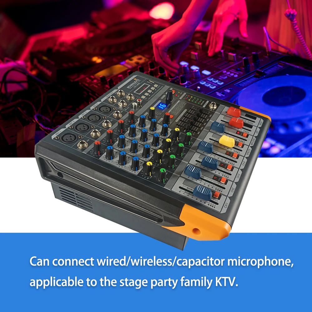 Профессиональный 4 канальный студийный миксер STARAUDIO 2000 Вт DJ бар MP3 Bluetooth USB|audio