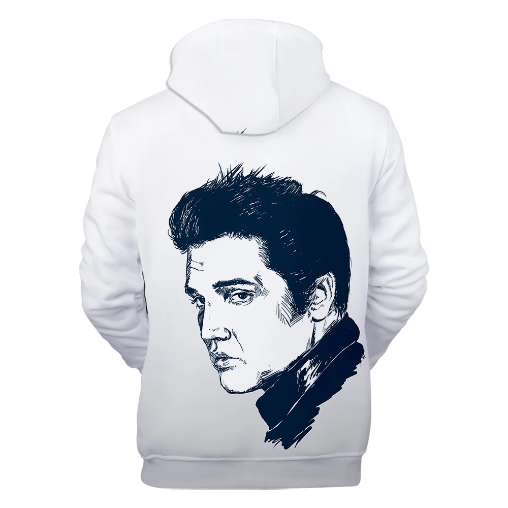 Elvis Presley new men and women 3D hoodie fashion orange casual Elvis Presley Harajuku 3DHooded autumn and winter pullover
