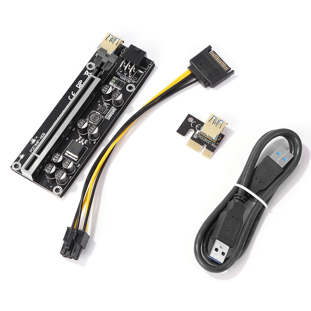 Простая установка штепсельный разъем USB 3.0 PCI-E Riser Express 1X на 16X адаптер SATA для