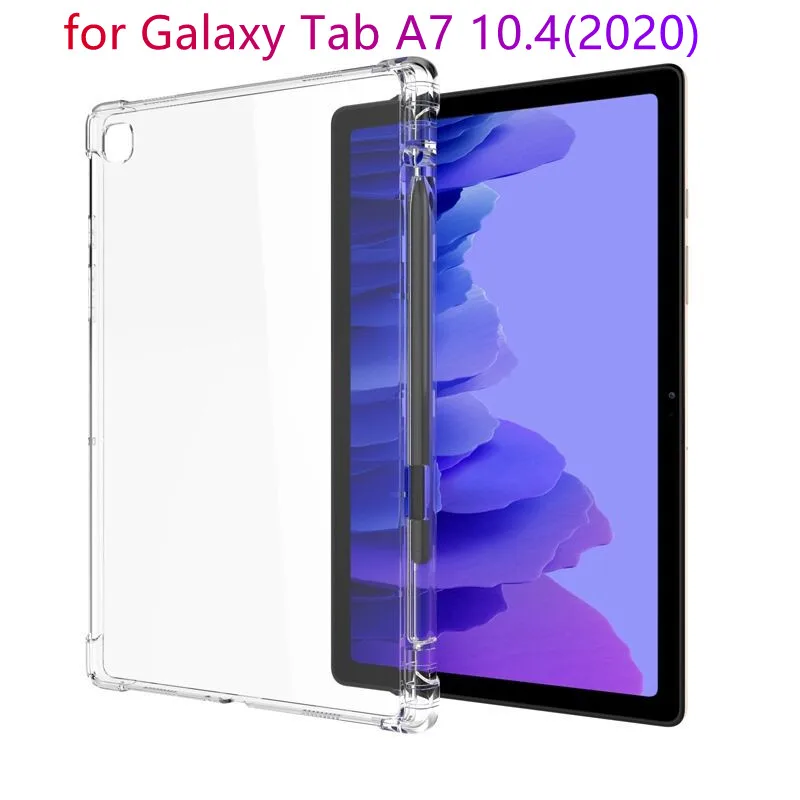 Shockproof Cover For Samsung Galaxy Tab A7 10.4'' 2020 SM-T500 SM-T505 With Pencil Holder TPU Silicon Transparent Cover Fundas