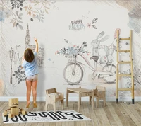 custom wallpaper 3d8d mural nordic simple rabbit childrens room decoration bedroom background wall