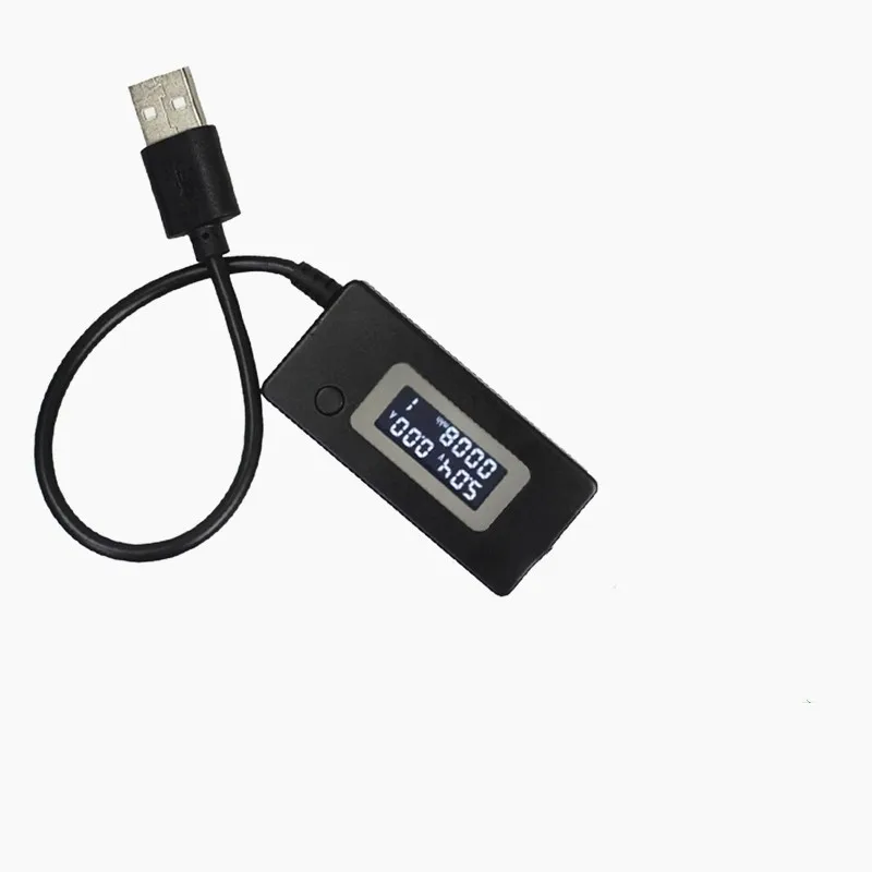 Мини Портативный ЖК-детектор USB Вольтметр Амперметр мобильное зарядное устройство Емкость Тестер измеритель напряжения тока зарядки монитор - Цвет: Black