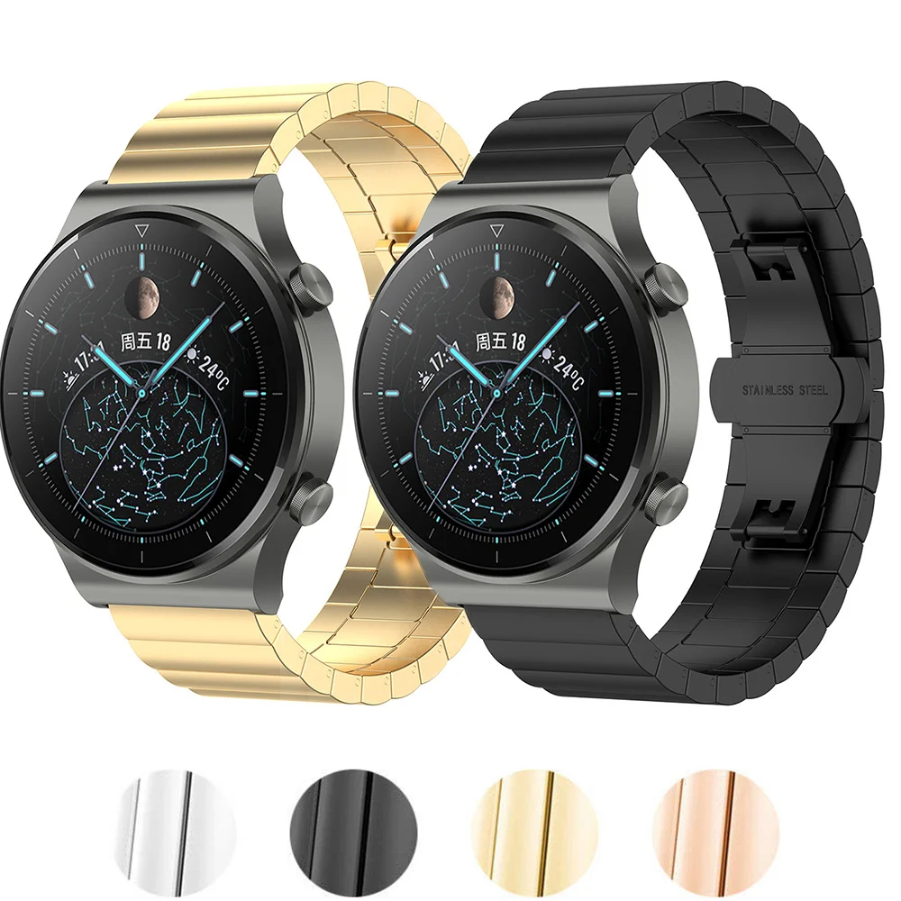 Stainless Steel Strap For Samsung Active 2 40/44mm Gear S3 Frontier bracelet Huawei GT/GT2/2e/Pro Galaxy watch 3/45/42mm band