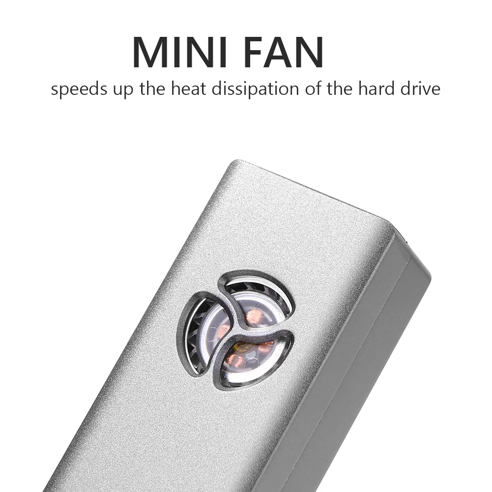Portable M2 SSD Case NVME Enclosure Built-in cooling fan M.2 to USB Type C 3.1 Adapter for NGFF PCIE M Key/B&M Key Disk Box