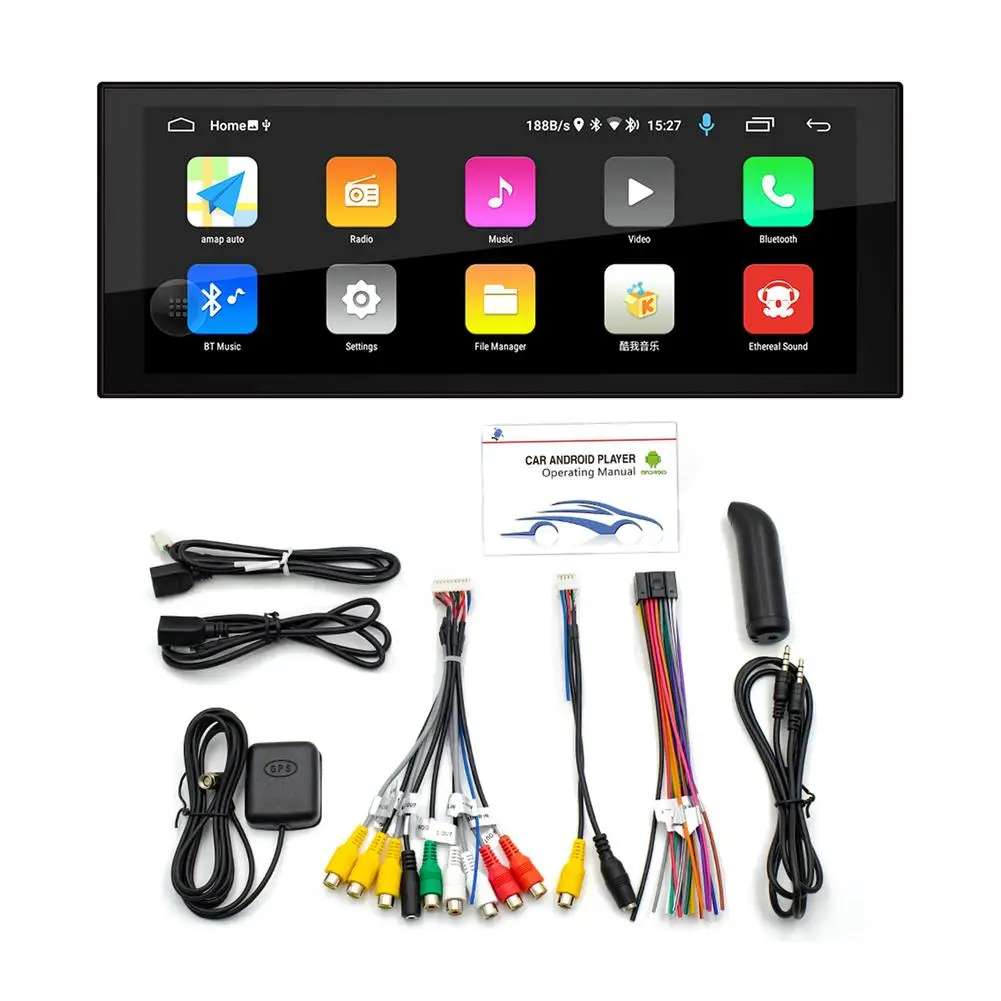 

For Android 10.1 1 DIN 6.9 Inch Car Radio Stereo FM Autoradio Wireless MP5 Player Hands-free Mirror Link Support WiFi GPS AUX