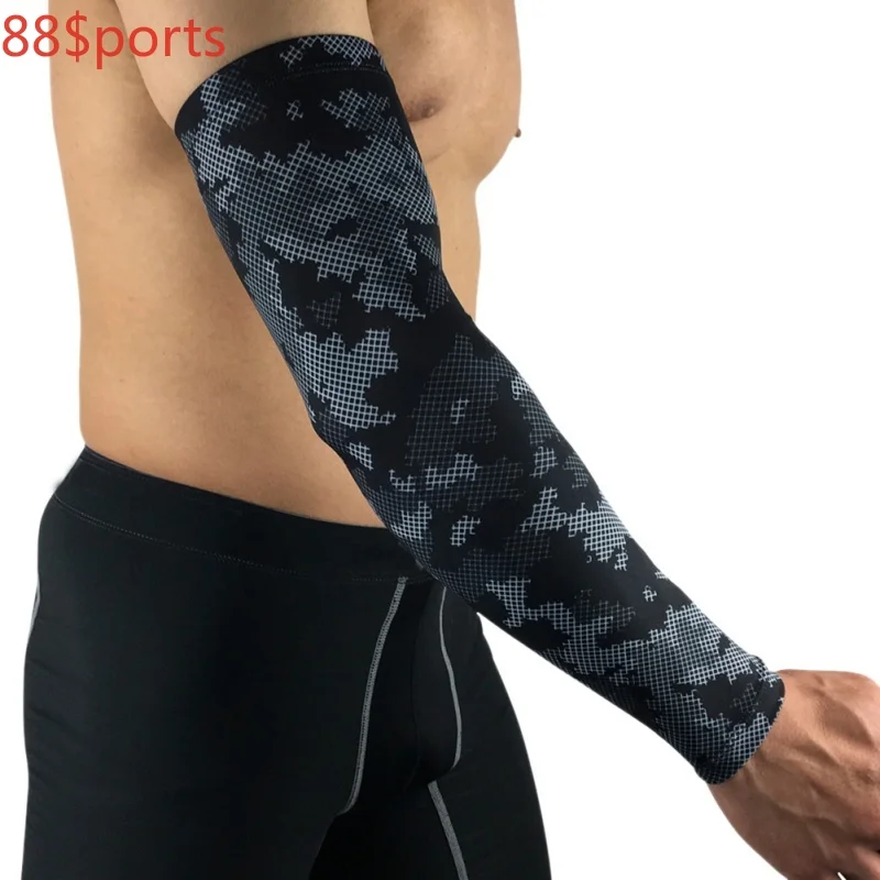 

Sports Breathable Sunscreen Sleeve Armband Kneepad Outdoor Riding Running Tennis Elbow Protective Gear Camouflage Black Single