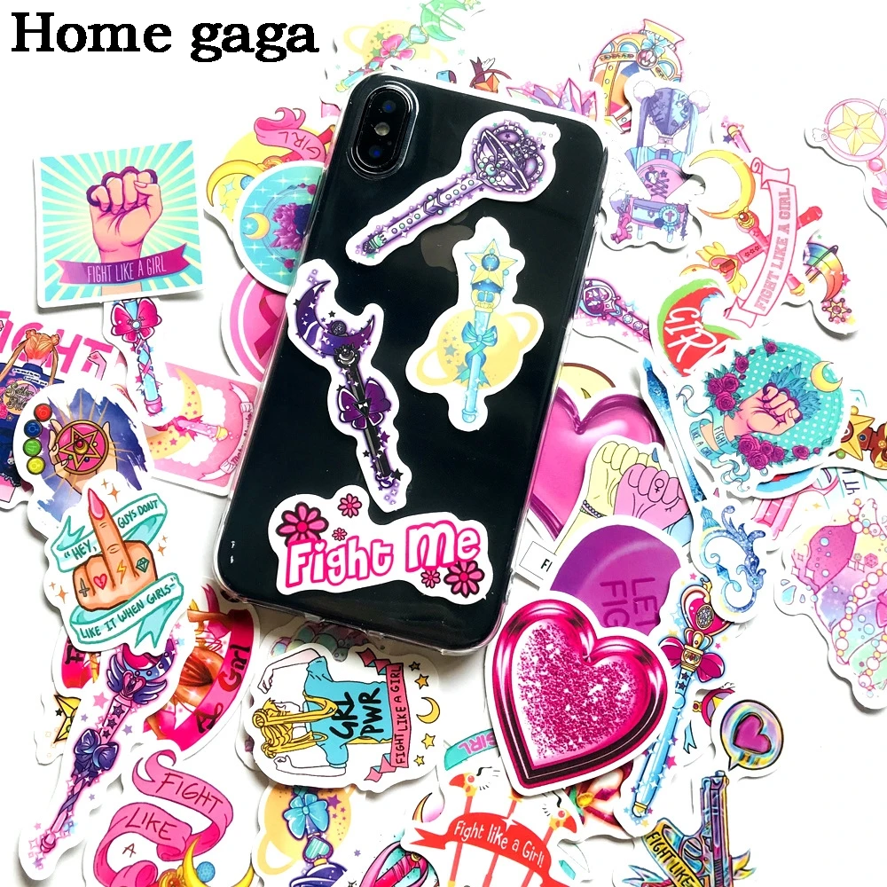 

Homegaga 50pcs Cute Girls feminist sticker for phone scrapbooking label diary album decorative stationery sticker decals D3129