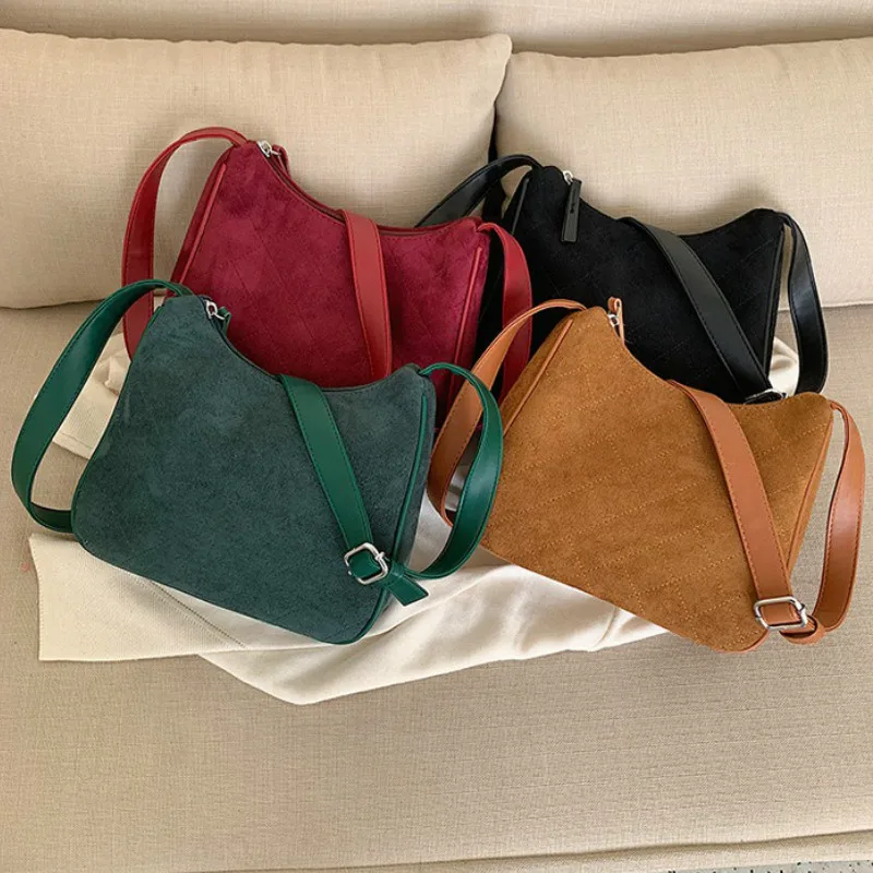 Winter Shoulder Bag Female 2019 New Luxury Vintage Designer Brand Messenger crossbody Frosted Suede Fashion Women Handbag | Багаж и сумки
