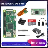 raspberry pi zero w wh pi0 kit acrylic case heat sink gpio header power adapter optional camera 32gb sd card for rpi zero