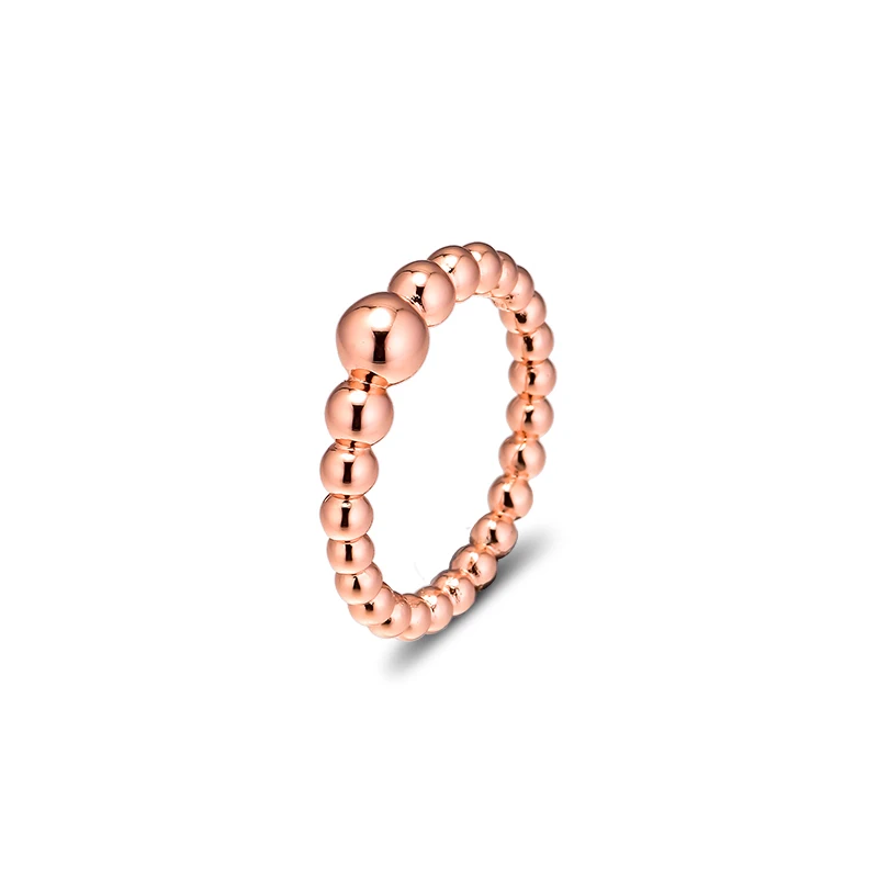 

Authentic 925 Sterling Silver Rings Rose Gold Color String of Beads Rings for Women Wedding Engagement Jewelry Berloques Anillos
