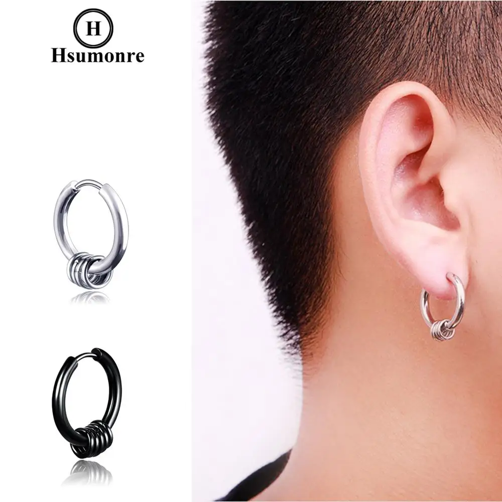 Мужские круглые серьги кольца простые Стильные гвоздики маленькие пирсинг в