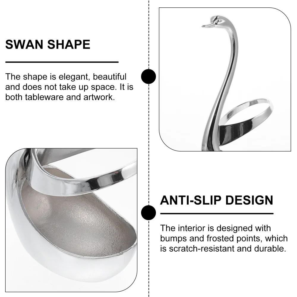 

1 Set Creative Exquisite Cutlery Set Stainless Steel Swan Holder with 6 Forks