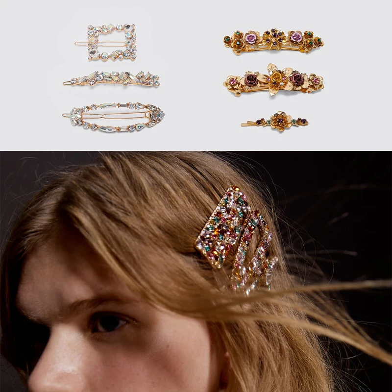 ZA заколки для волос женские новые винтажные металлические аксессуары наборы