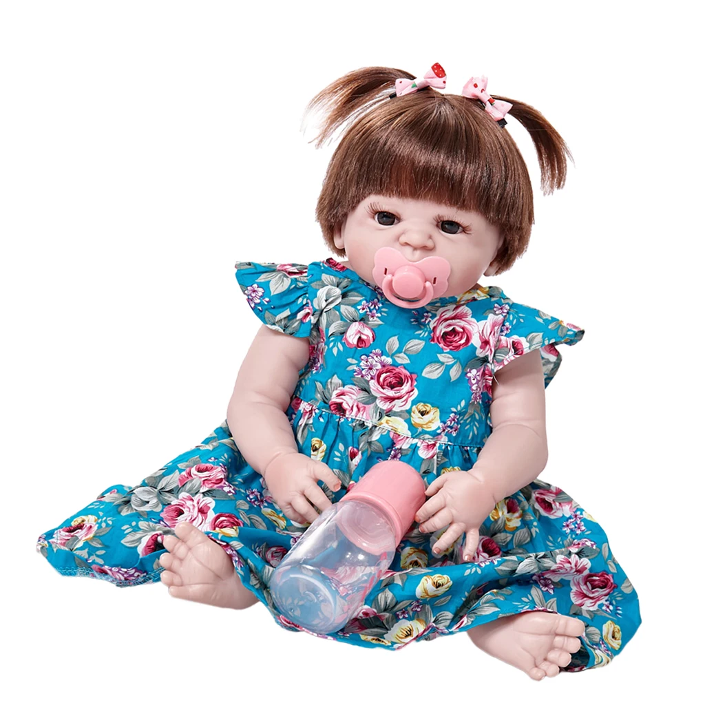 

Real Touch 22inch Reborn Doll Half Silicone Newborn Baby Doll Kids Sleeping Toy Accompany Toy Children’s Clothes Model