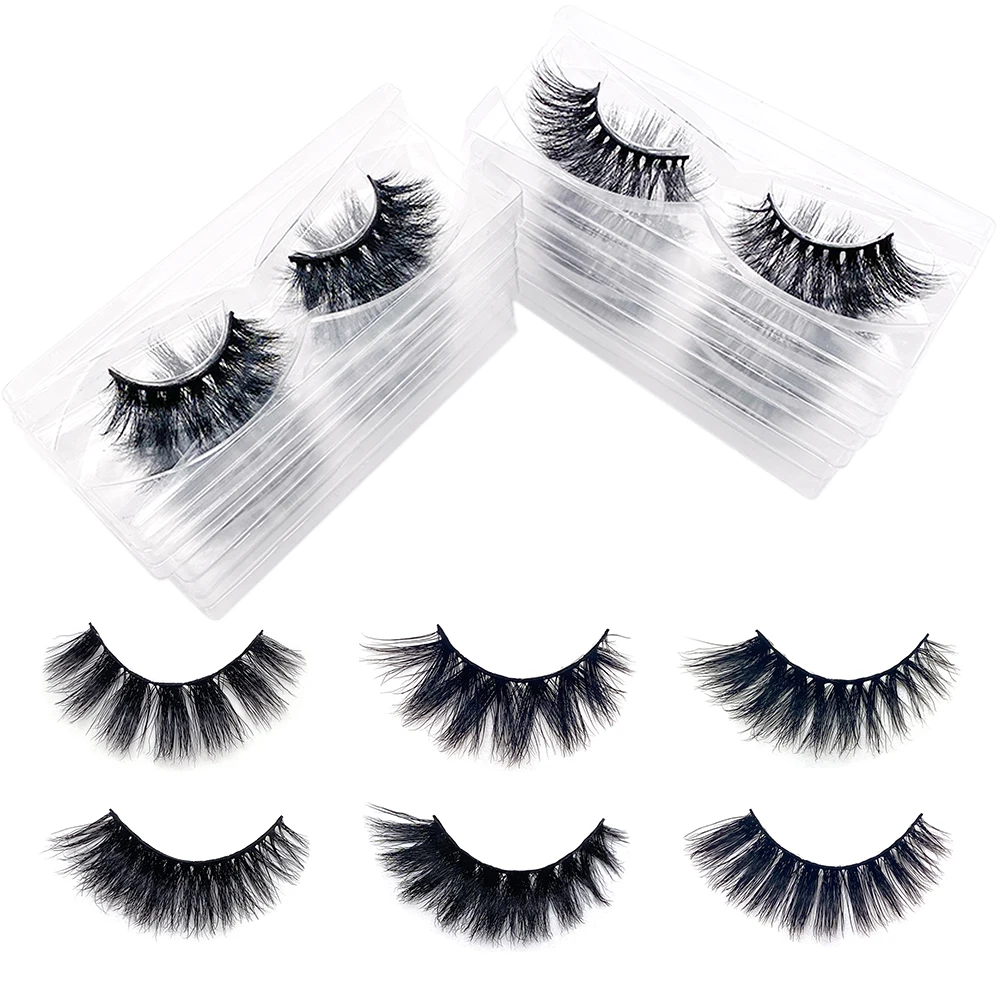 25 Pairs Wholesale 6D Mink Eyelashes Natural Fluffy Extension Work Date Party Holiday No Box Eye Lashes  E14 D22