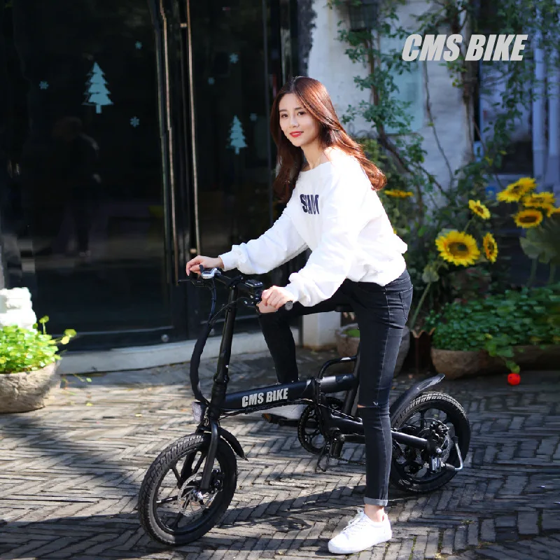 Женский электрический велосипед с поддержкой 16 дюймов складной 250 Вт Ebike 6