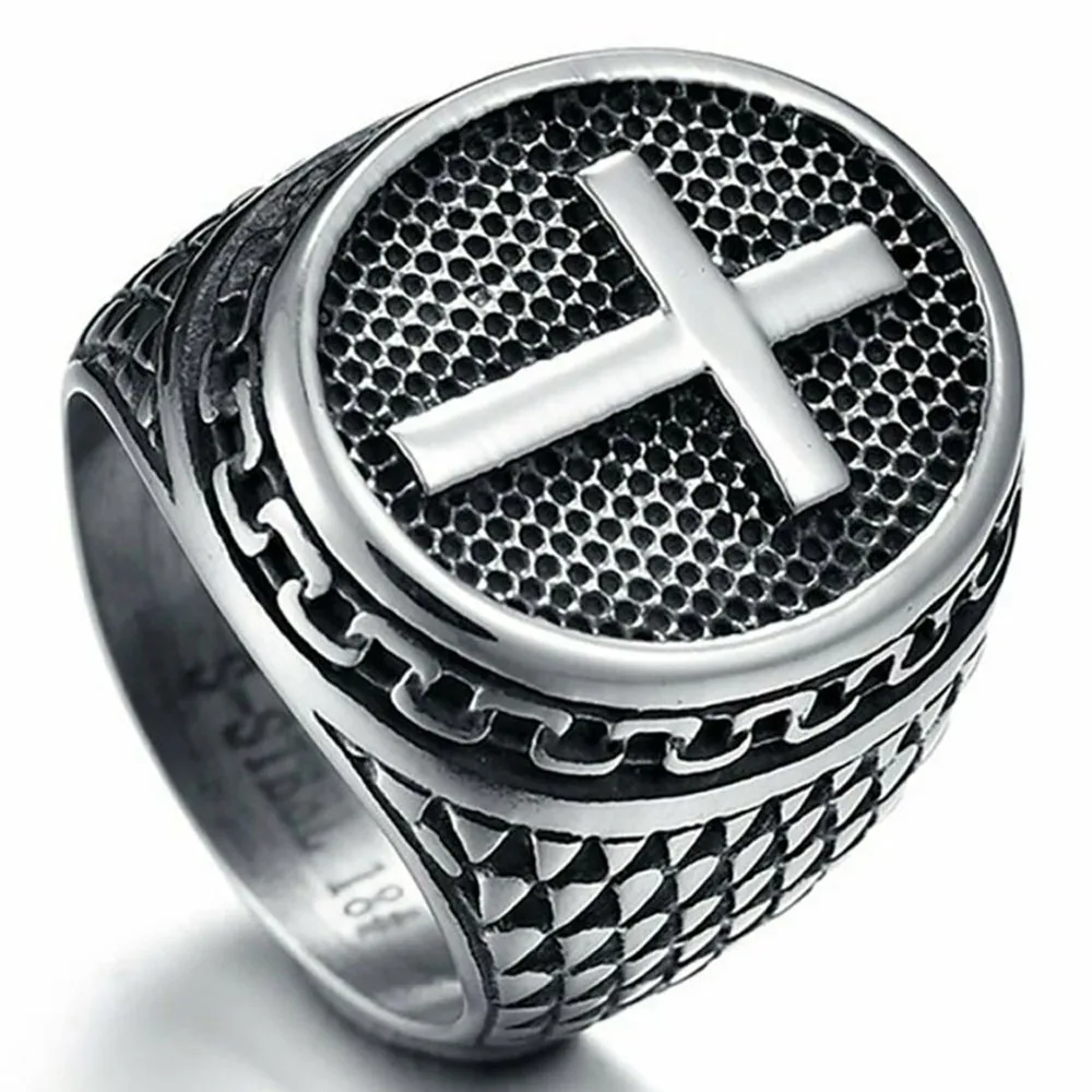 

Ancient Silver-color Cross Rings for Men Finger Male Ring Soldier Ring Fashion Vintage Souvenir Jewelry Barbed Wire Rings