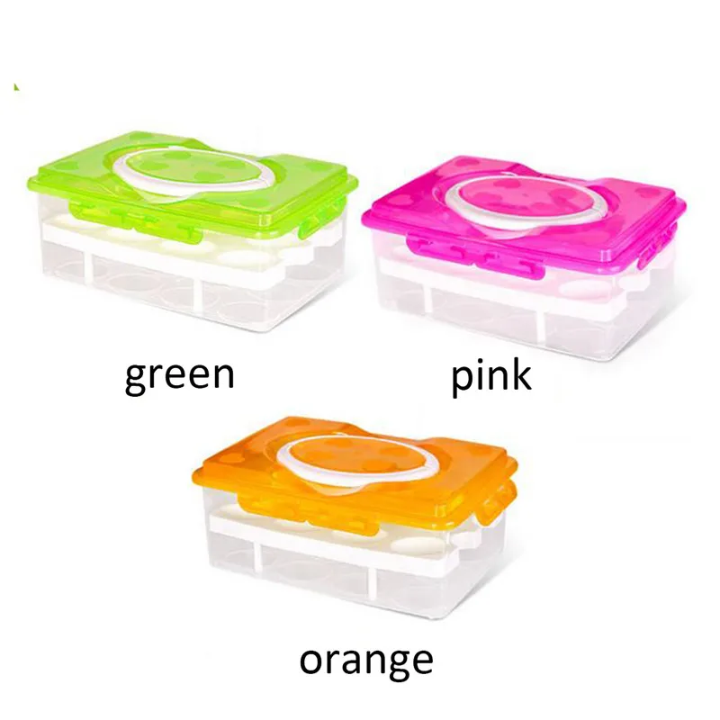 24 Grid Egg Box Food Container Organizer Convenient Storage Boxes Bilayer Basket Crisper Kitchen Refrigerator Tools | Дом и сад