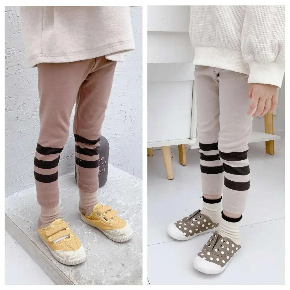 Осень 2020 детская одежда новинка Осенние леггинсы в полоску для девочек брюки
