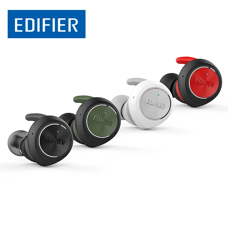 EDIFIER TWS, 3 TWS, настоящий беспроводной Bluetooth V4.2, наушники-вкладыши с зарядным устройством и съемными ушными крыльями, Многофункциональная кнопка