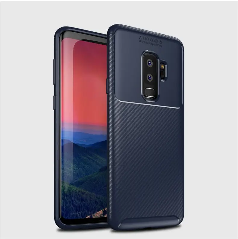 blue Чехол из углеродного волокна кремнезема для samsung Galaxy S9 Note10 Plus, чехол из ТПУ для samsung Note10 S9plus Galaxy Note9 - Цвет: blue