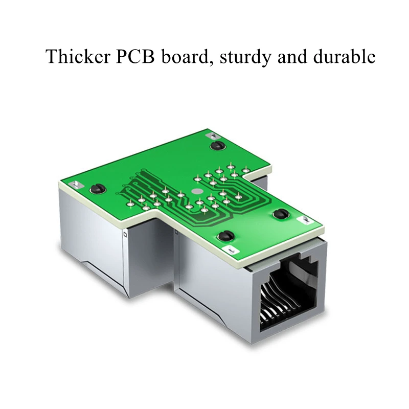 HTOC RJ45 Connector 1 To 2 LAN Ethernet Network Port Splitter Extender CAT5 CAT6 Shielded Tee Head |