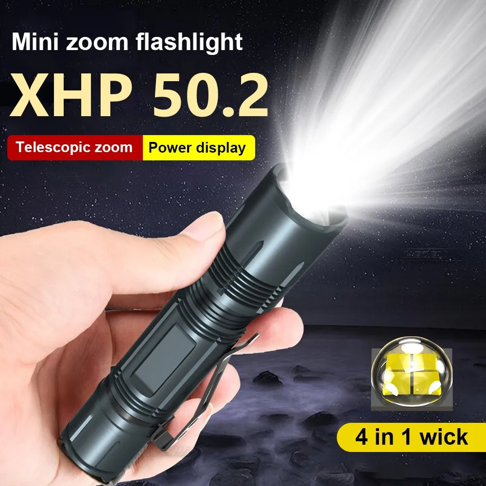 

Led Torch Usb Cree XHP50 Tactical Flashlight 18650 Rechargeable Hand Lamp High Power Zoom Flash Light Portable Hunting Lantern