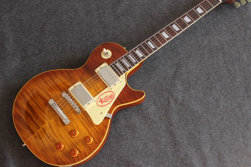 Новая стандартная под заказ, электрическая гитара, гитара tiger flame top gitaar, поддержка настройки.