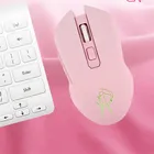 Милая розовая компьютерная мышь для девочек, Беспроводная цветная игровая мышь с подсветкой, оптическая мышь, модная Бесшумная мышь