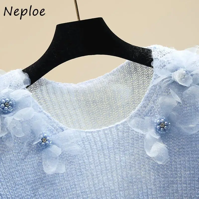 Осень-зима 2022 новый вязаный Топ Neploe женские свитера с круглым вырезом и