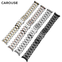 Carouse Stainless Steel Strap 13mm 14mm 16mm 18mm 20mm 22mm 24mm Metal Watch Band Link Bracelet Watchband Black Silver Rose Gold