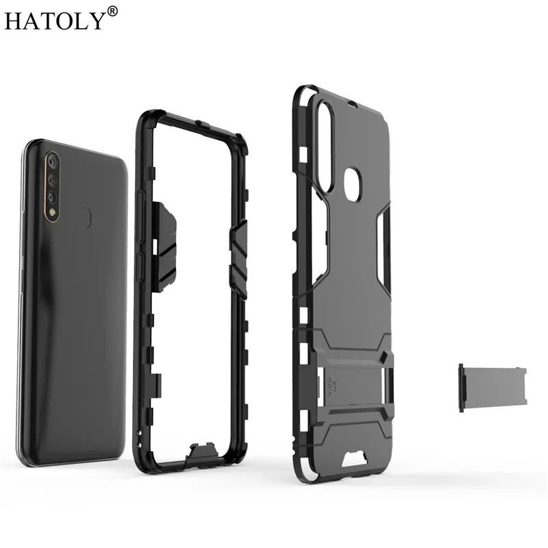 For Vivo Y19 Case Silicone Robot Armor Shell Coque Funda Hard PC TPU Back Phone Cover for Vivo Y19 Protective Case for Vivo Y19