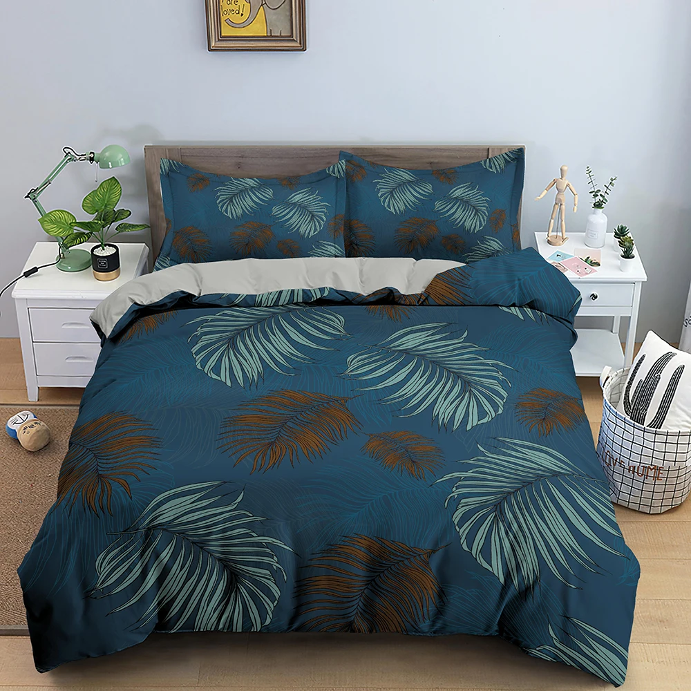 Комплекты постельного белья с тропическим Рисунком Листьев и ладони