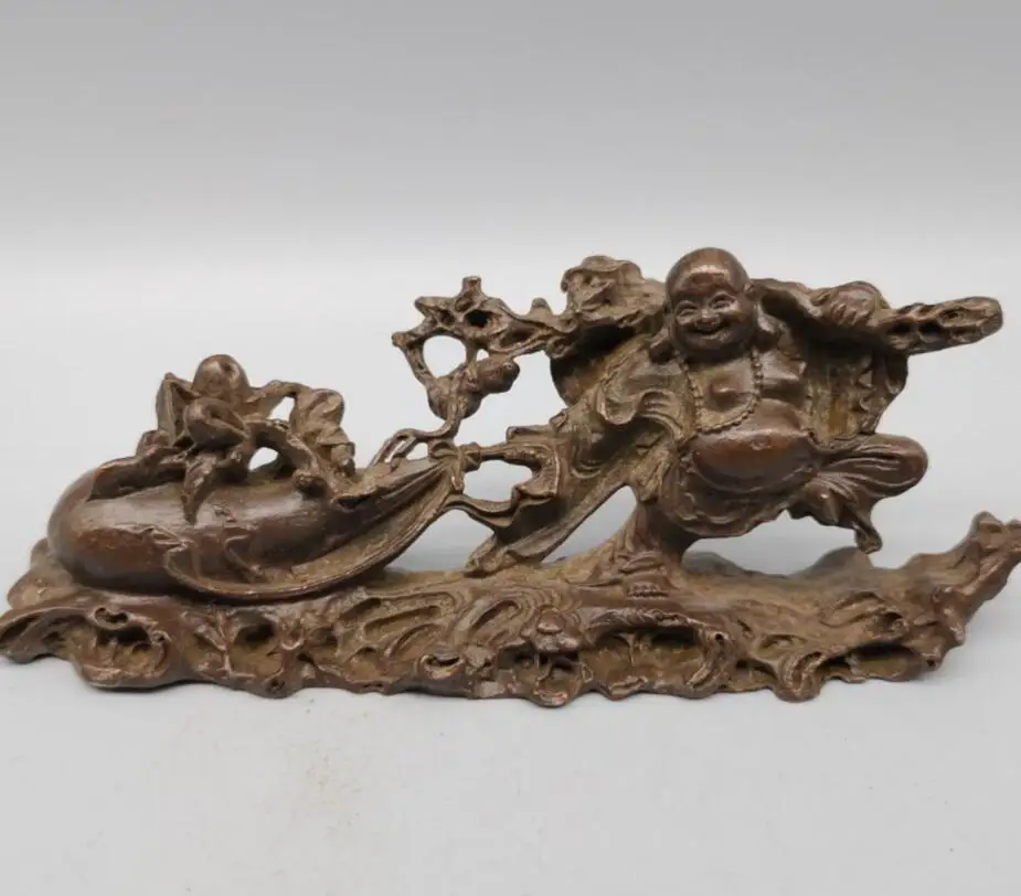 

Китайская медная Майтрея, кошелек, маленькая статуя ручной работы