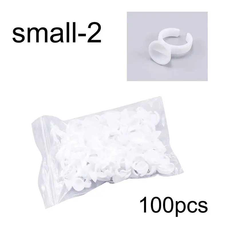 100pcs Eyelashes Extension Adhesive Glue Holder Palette Disposal Tattoo Pigment Holder Ring With Grid Makeup Cosmrtics Tool