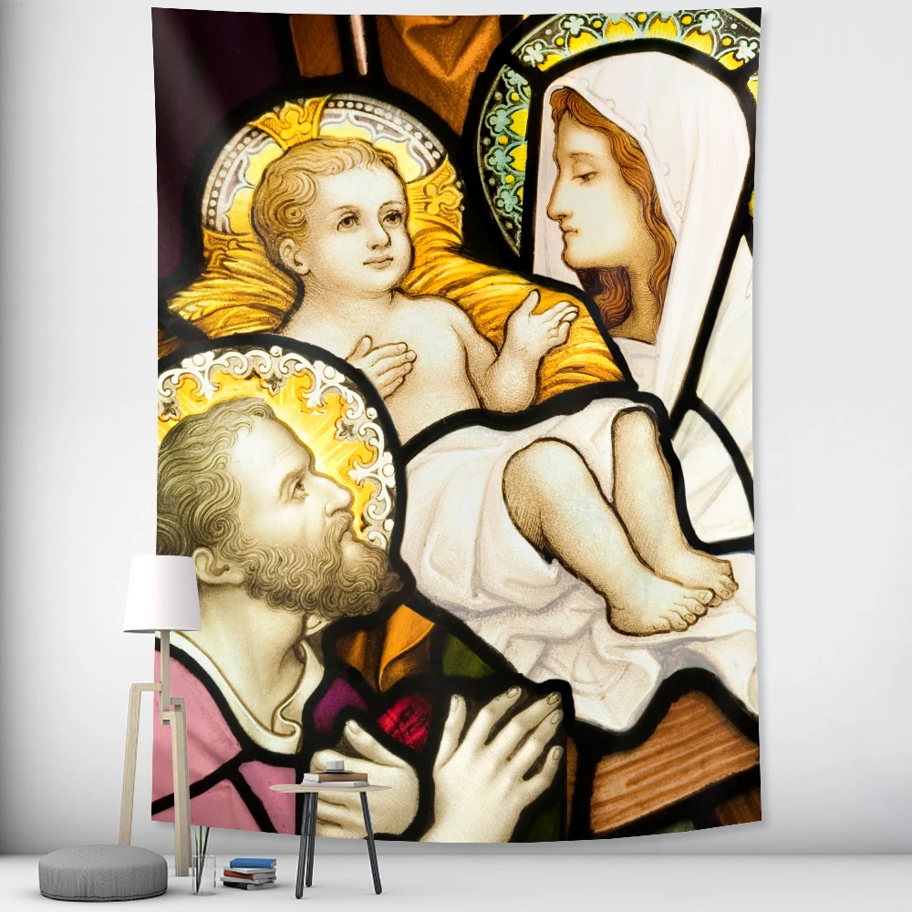 Церкви Иисуса росписи Главная wall art Украшение дома Ангел гобелен богемный Декор