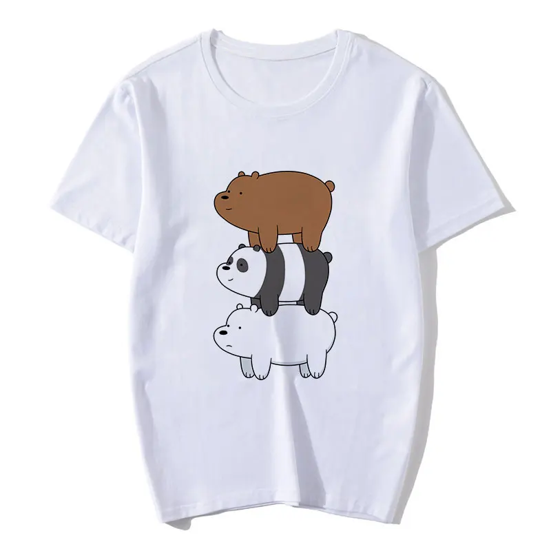 2020 летняя белая футболка Женская милая панда с коротким рукавом повседневная