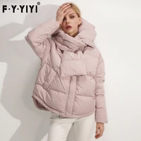 winter coat women short hooded duck down jacket female warm thick jackets for girl office lady tops fashion casual date overcoat
